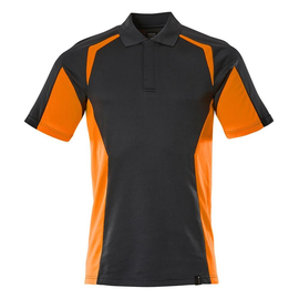 Polo-Shirt, moderne Passform / Gr. S,  Schwarzblau/Hi-vis Orange Produktbild