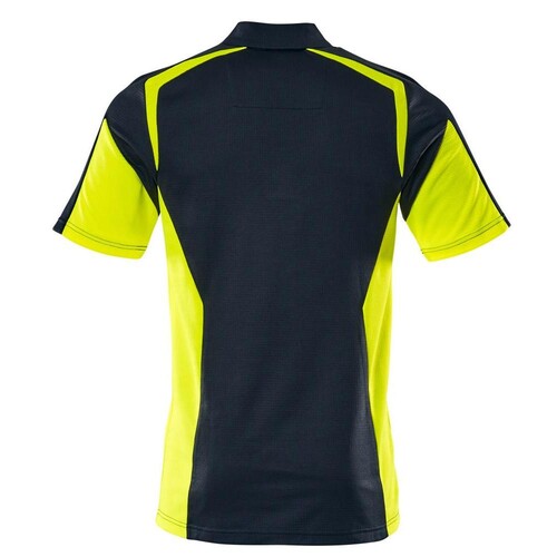 Polo-Shirt, moderne Passform / Gr. 4XL,  Schwarzblau/Hi-vis Gelb Produktbild Additional View 2 L