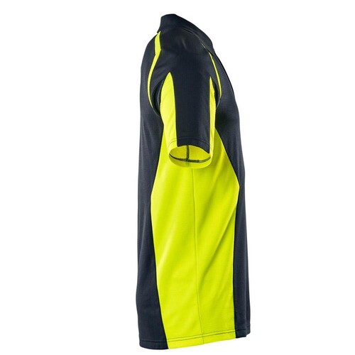 Polo-Shirt, moderne Passform / Gr. 4XL,  Schwarzblau/Hi-vis Gelb Produktbild Additional View 3 L