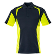 Polo-Shirt, moderne Passform / Gr. M,  Schwarzblau/Hi-vis Gelb Produktbild