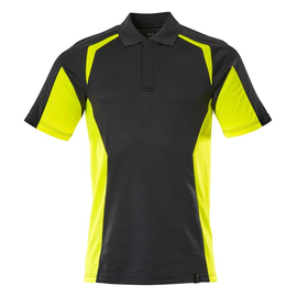 Polo-Shirt, moderne Passform / Gr. 4XL,  Schwarz/Hi-vis Gelb Produktbild