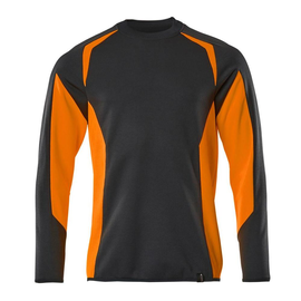Sweatshirt, moderne Passform / Gr. XS,  Schwarzblau/Hi-vis Orange Produktbild
