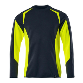 Sweatshirt, moderne Passform / Gr. XS,  Schwarzblau/Hi-vis Gelb Produktbild