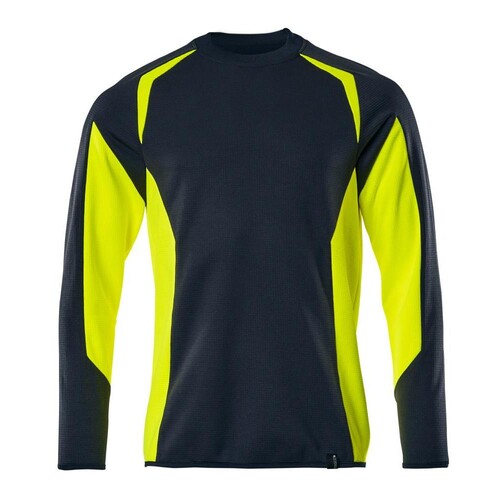 Sweatshirt, moderne Passform / Gr. XS,  Schwarzblau/Hi-vis Gelb Produktbild