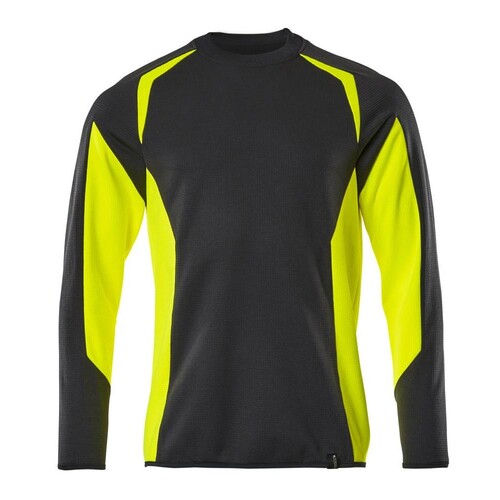 Sweatshirt, moderne Passform / Gr. 5XL,  Schwarz/Hi-vis Gelb Produktbild