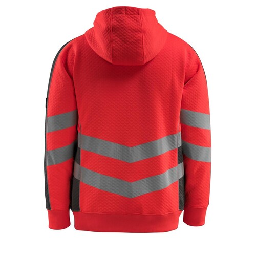Corby Kapuzensweatshirt / Gr. L, Hi-vis  Rot/Dunkelanthrazit Produktbild Additional View 2 L