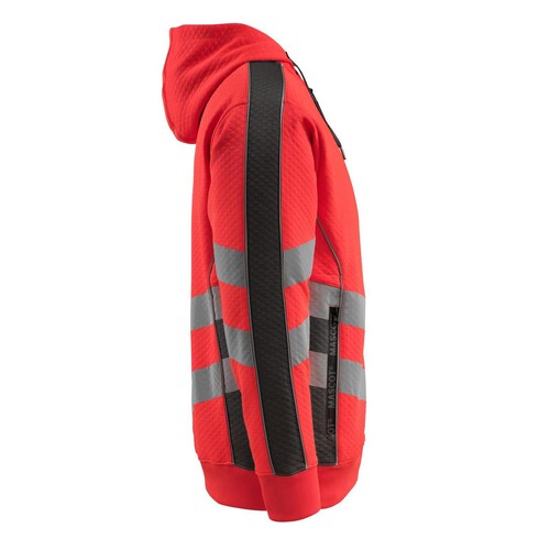 Corby Kapuzensweatshirt / Gr. L, Hi-vis  Rot/Dunkelanthrazit Produktbild Additional View 3 L
