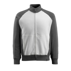 Amberg Sweatshirt mit Reißverschluss /  Gr. L, Weiß/Dunkelanthrazit Produktbild