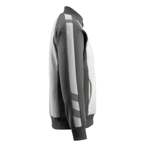 Amberg Sweatshirt mit Reißverschluss /  Gr. L, Weiß/Dunkelanthrazit Produktbild Additional View 3 L