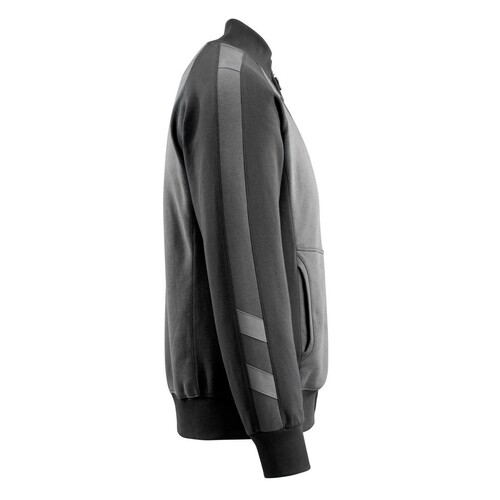 Amberg Sweatshirt mit Reißverschluss /  Gr. L, Dunkelanthrazit/Schwarz Produktbild Additional View 3 L