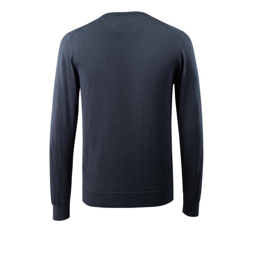 Strickpullover V-Ausschnitt,  Merinowolle / Gr. 4XL, Schwarzblau Produktbild Additional View 2 L