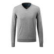Strickpullover V-Ausschnitt,  Merinowolle / Gr. 4XL, Grau-meliert Produktbild