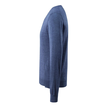 Strickpullover V-Ausschnitt,  Merinowolle / Gr. L, Blau-meliert Produktbild Additional View 1 S