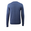 Strickpullover V-Ausschnitt,  Merinowolle / Gr. L, Blau-meliert Produktbild Additional View 2 S