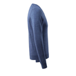 Strickpullover V-Ausschnitt,  Merinowolle / Gr. L, Blau-meliert Produktbild Additional View 3 S