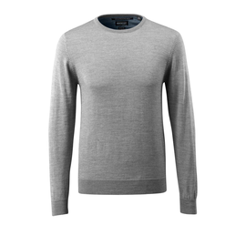 Strickpullover runder Halsausschnitt /  Gr. L, Grau-meliert Produktbild