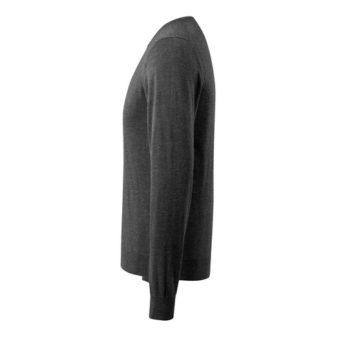 Strickpullover runder Halsausschnitt /  Gr. 3XL,  Dunkelanthrazit/Hellgrau-meliert Produktbild Additional View 1 L