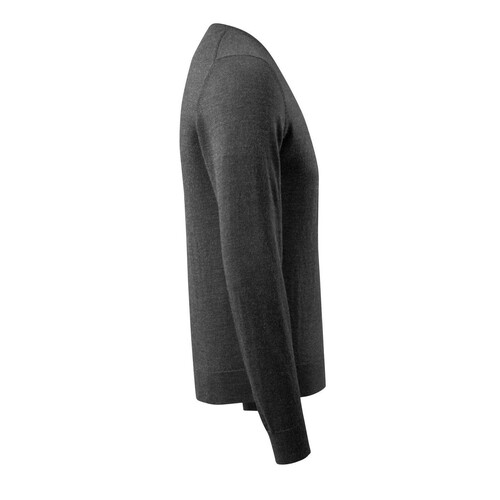 Strickpullover runder Halsausschnitt /  Gr. 3XL,  Dunkelanthrazit/Hellgrau-meliert Produktbild Additional View 3 L