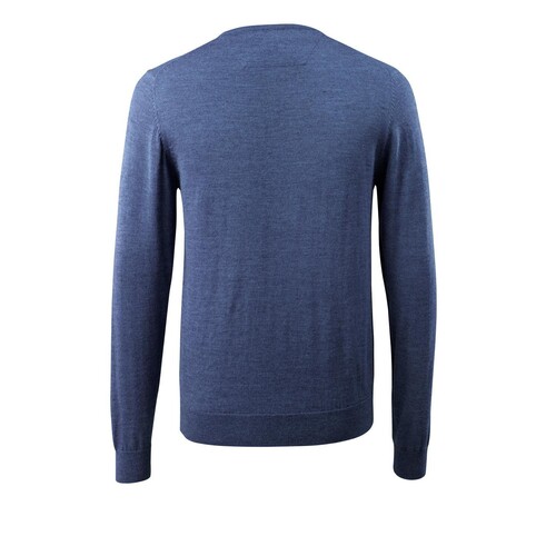 Strickpullover runder Halsausschnitt /  Gr. 4XL, Blau-meliert Produktbild Additional View 2 L