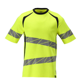 T-Shirt, moderne Passform / Gr. 4XL,  Hi-vis Gelb/Schwarzblau Produktbild