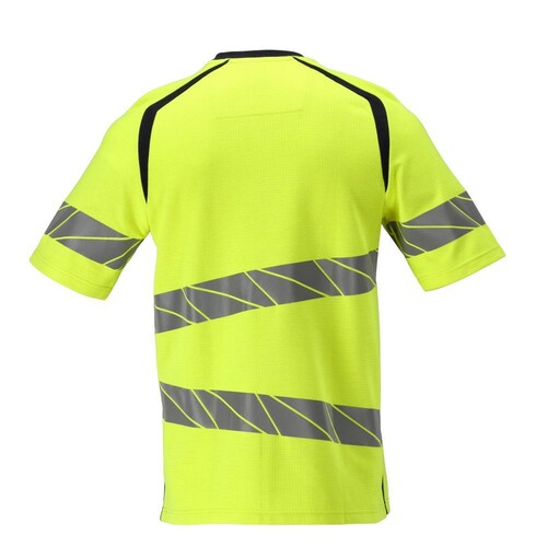 T-Shirt, moderne Passform / Gr. 4XL,  Hi-vis Gelb/Schwarzblau Produktbild Additional View 2 L