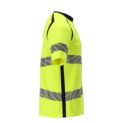 T-Shirt, moderne Passform / Gr. 4XL,  Hi-vis Gelb/Schwarzblau Produktbild Additional View 3 L