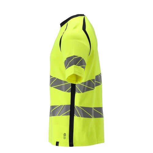 T-Shirt, moderne Passform / Gr. M,  Hi-vis Gelb/Schwarzblau Produktbild Additional View 1 L