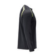 T-Shirt, Langarm, moderne Passform /  Gr. 4XL, Schwarzblau/Hi-vis Gelb Produktbild Additional View 3 S