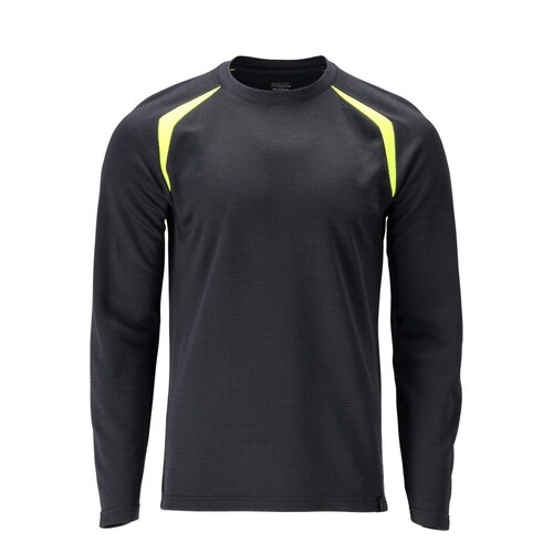T-Shirt, Langarm, moderne Passform /  Gr. XS, Schwarzblau/Hi-vis Gelb Produktbild