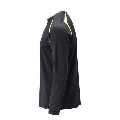 T-Shirt, Langarm, moderne Passform /  Gr. XS, Schwarzblau/Hi-vis Gelb Produktbild Additional View 1 L