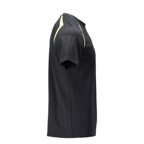 T-Shirt, moderne Passform / Gr. XS,  Schwarzblau/Hi-vis Gelb Produktbild Additional View 3 L