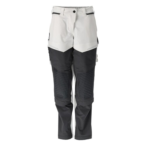 Hose mit Knietaschen, Damen / Gr.  82C34, Weiß/Anthrazitgrau Produktbild