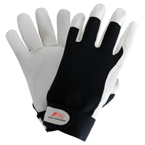 Mechanikerhandschuh Nappaleder / Gr. 10 grau-schwarz / Nitras 8905W Produktbild Front View L