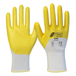 Nitrilhandschuh Polyester / Gr. 8 weiß-gelb / Nitril-beschichtet Nitras 03405 Produktbild