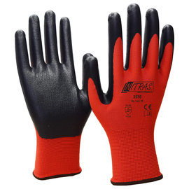 Nylonhandschuh Nylon / Gr. 10 rot-schwarz / Nitril-beschichtet Nitras 3510 Produktbild