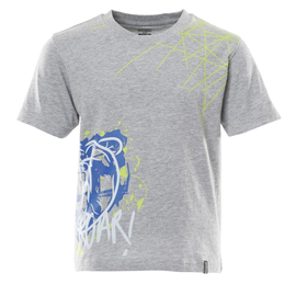 T-Shirt für Kinder, mit Druck / Gr.  128, Grau-meliert Produktbild
