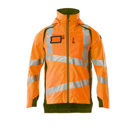 Hard Shell Jacke mit leichtem Futter /  Gr. XL, Hi-vis Orange/Moosgrün Produktbild