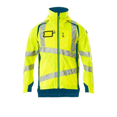 Hard Shell Jacke mit leichtem Futter /  Gr. XL, Hi-vis Gelb/Dunkelpetroleum Produktbild