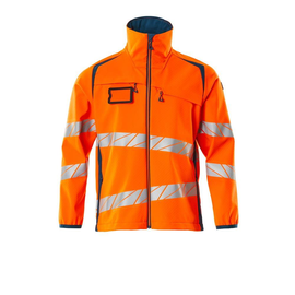 Soft Shell Jacke / Gr. S, Hi-vis  Orange/Dunkelpetroleum Produktbild