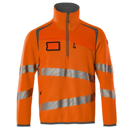 Strickpullover mit kurzem  Reißverschluss / Gr. 5XL, Hi-vis  Orange/Dunkelanthrazit Produktbild