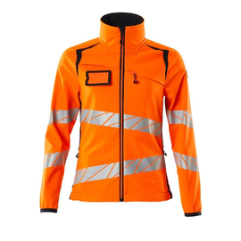 Soft Shell Jacke, Damenpassform / Gr.  XL, Hi-vis Orange/Schwarzblau Produktbild
