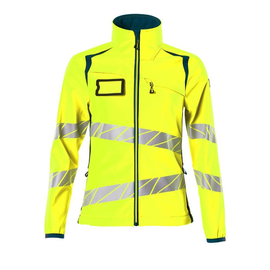 Soft Shell Jacke, Damenpassform / Gr.  XL, Hi-vis Gelb/Dunkelpetroleum Produktbild