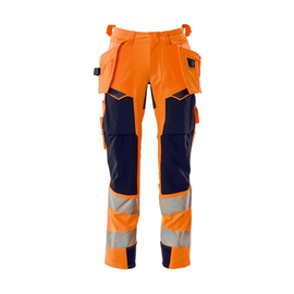 Hose mit Hängetaschen, ULTIMATE STRETCH  / Gr. 76C46, Hi-vis Orange/Schwarzblau Produktbild