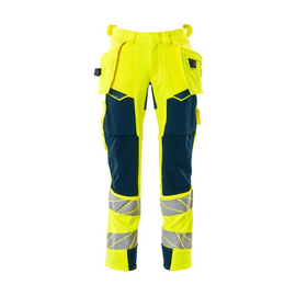 Hose mit Hängetaschen, ULTIMATE STRETCH  / Gr. 76C52, Hi-vis  Gelb/Dunkelpetroleum Produktbild
