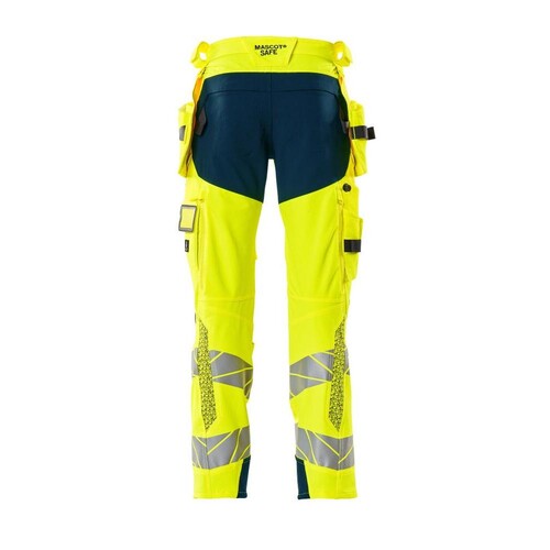 Hose mit Hängetaschen, ULTIMATE STRETCH  / Gr. 82C60, Hi-vis  Gelb/Dunkelpetroleum Produktbild Additional View 1 L