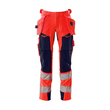 Hose mit Hängetaschen, ULTIMATE STRETCH  / Gr. 90C62, Hi-vis Rot/Schwarzblau Produktbild