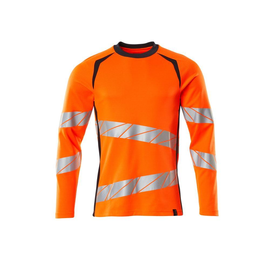 T-Shirt, Langarm, moderne Passform /  Gr. 5XLONE, Hi-vis Orange/Schwarzblau Produktbild