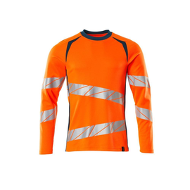 T-Shirt, Langarm, moderne Passform /  Gr. 5XLONE, Hi-vis  Orange/Dunkelpetroleum Produktbild