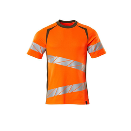 T-Shirt, moderne Passform / Gr. L  ONE,  Hi-vis Orange/Moosgrün Produktbild