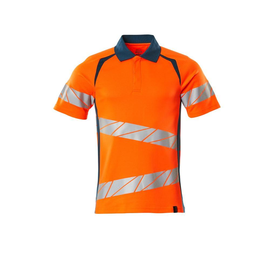 Polo-Shirt, moderne Passform / Gr. L   ONE, Hi-vis Orange/Dunkelpetroleum Produktbild